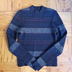 House of Harlow striped metalic mocked sweater top - size small